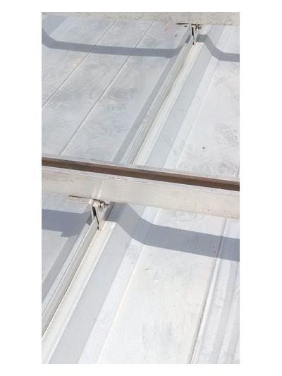 NON PENETRATING SOLAR MOUNTING ON SEAM TYPE SHEET