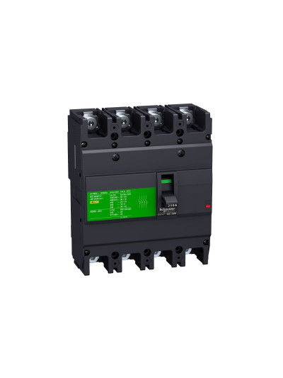 SCHNEIDER, 4 POLE, 250A, with Fixed Thermal Magnetic Trip Unit, EasyPact EZC MCCB