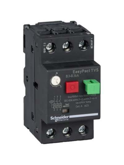 SCHNEIDER, 0.16A, GZ1-E  with Pushbutton control for ETVS CB for Motor Protection
