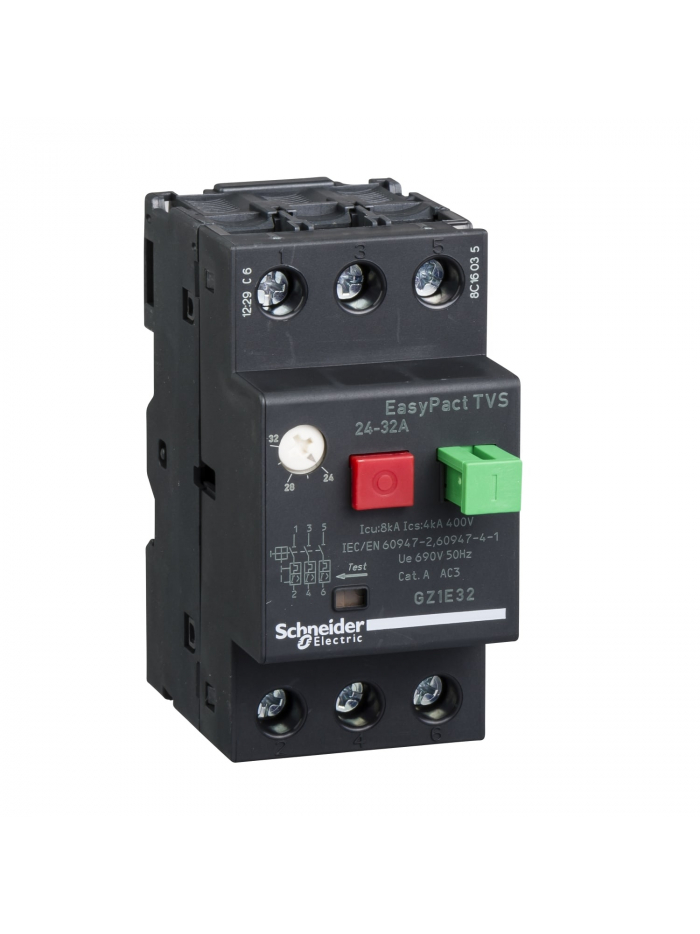 SCHNEIDER, 32A, GZ1-E  with Pushbutton control for ETVS CB for Motor Protection
