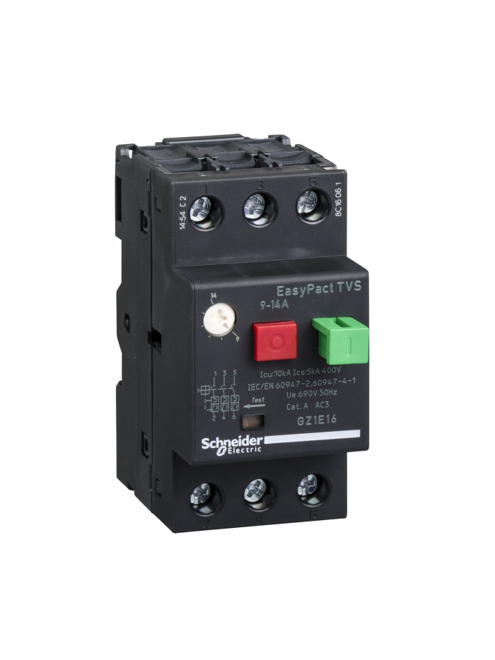 SCHNEIDER, 14A, GZ1-E  with Pushbutton control for ETVS CB for Motor Protection

