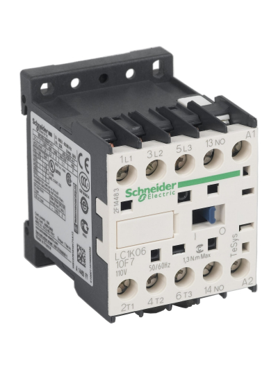 SCHNEIDER, 3 Pole, 6A, 110V AC, TeSys K-model Power Contactor