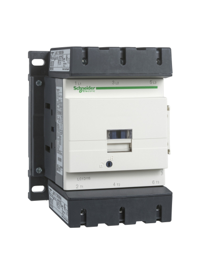 SCHNEIDER, 3 Pole, 115A, 220V AC, TeSys D-model Power Contactor