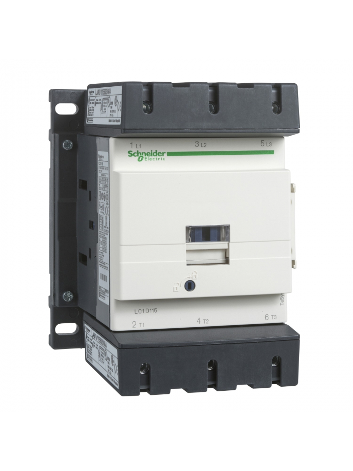SCHNEIDER, 3 Pole, 115A, 220V AC, TeSys D-model Power Contactor