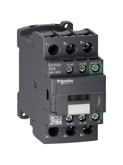 SCHNEIDER, 3 Pole, 32A, 48-130V AC/DC, TeSys D-Green Power Contactor