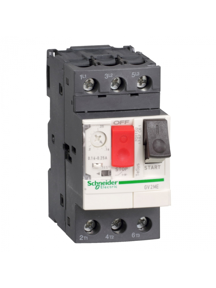 Schneider, 0.25A, 100kA, TeSys CB for  Motor Protection With Push button Control 