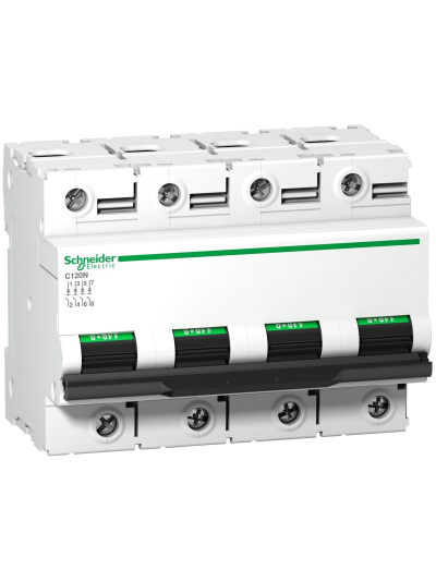 Schneider, 4 Pole, 80A, C120N AC MCB
