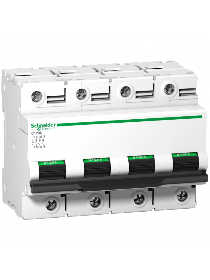 Schneider, 4 Pole, 80A, C120N AC MCB