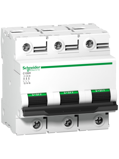 Schneider, 3 Pole, 80A, C120H AC MCB