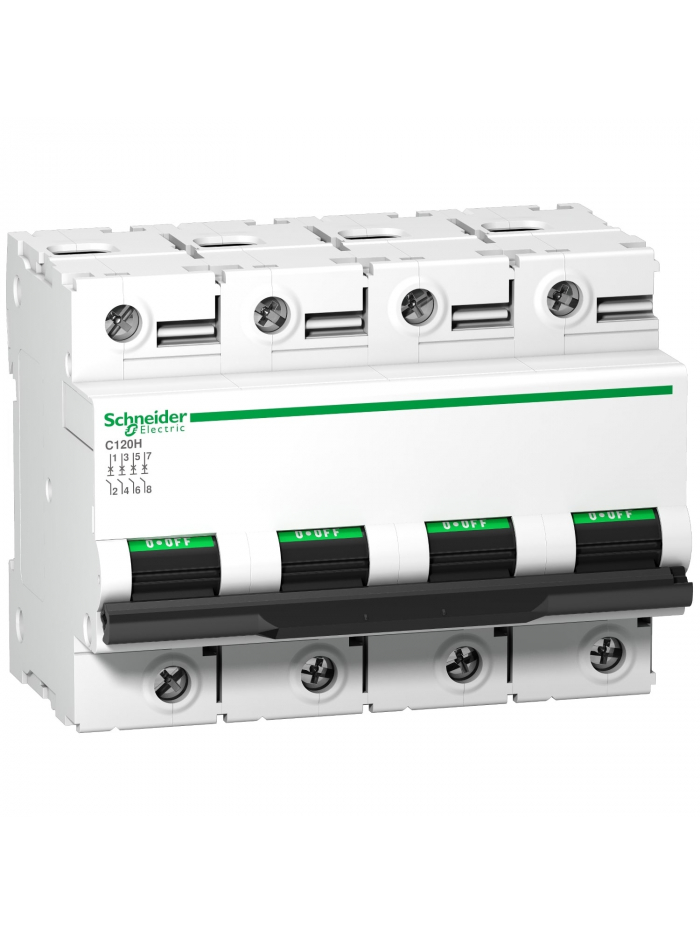 Schneider, 4 Pole, 100A, C120H AC MCB