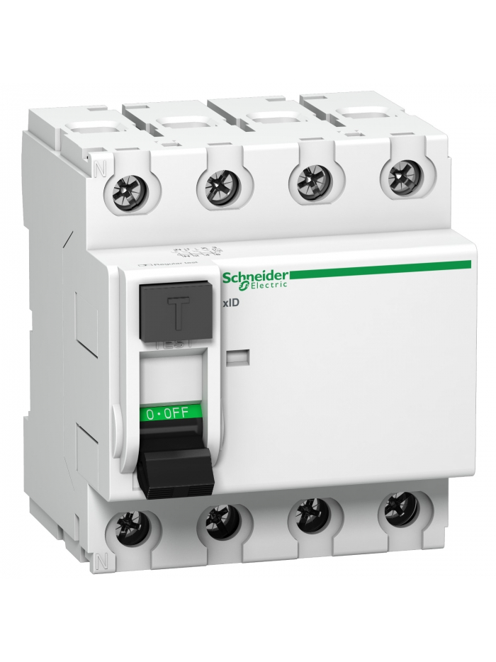 Schneider, Acti 9 xID 4 Pole, 40A, 30mA Class SI instantaneous RCCB