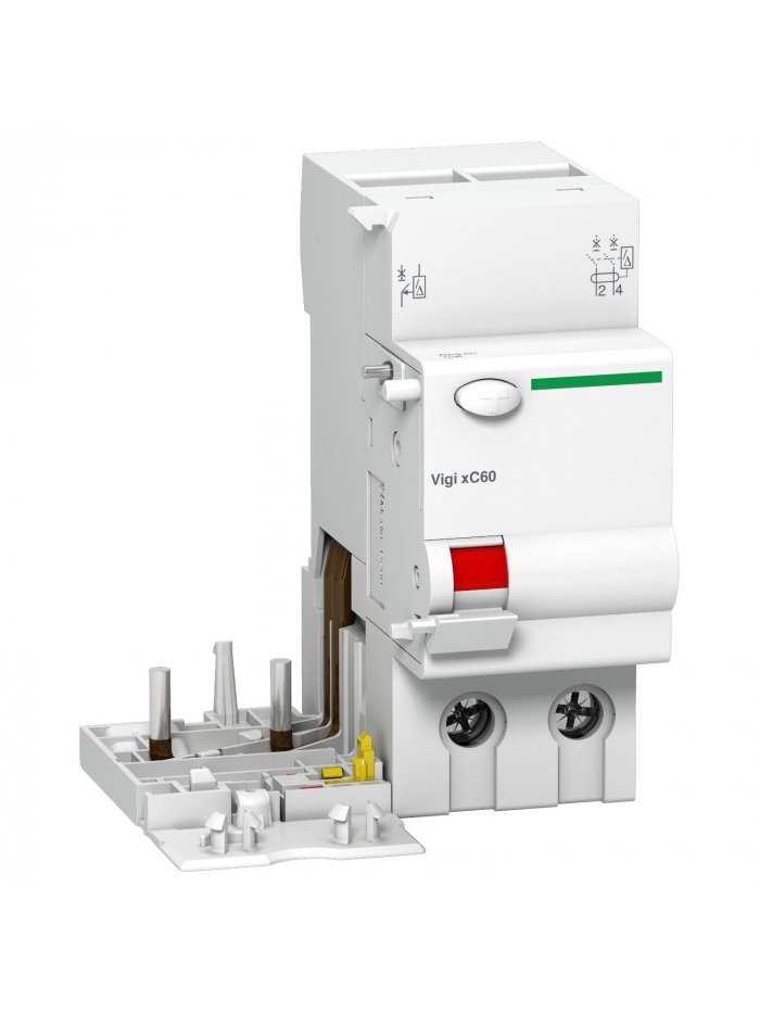 Schneider, 2 Pole, 63A, 100mA, AC, Vigi xC60 RCD Add-on block