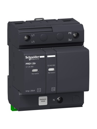Schneider, 1PN, 350V, PRD1 25r Modular Surge Arrester