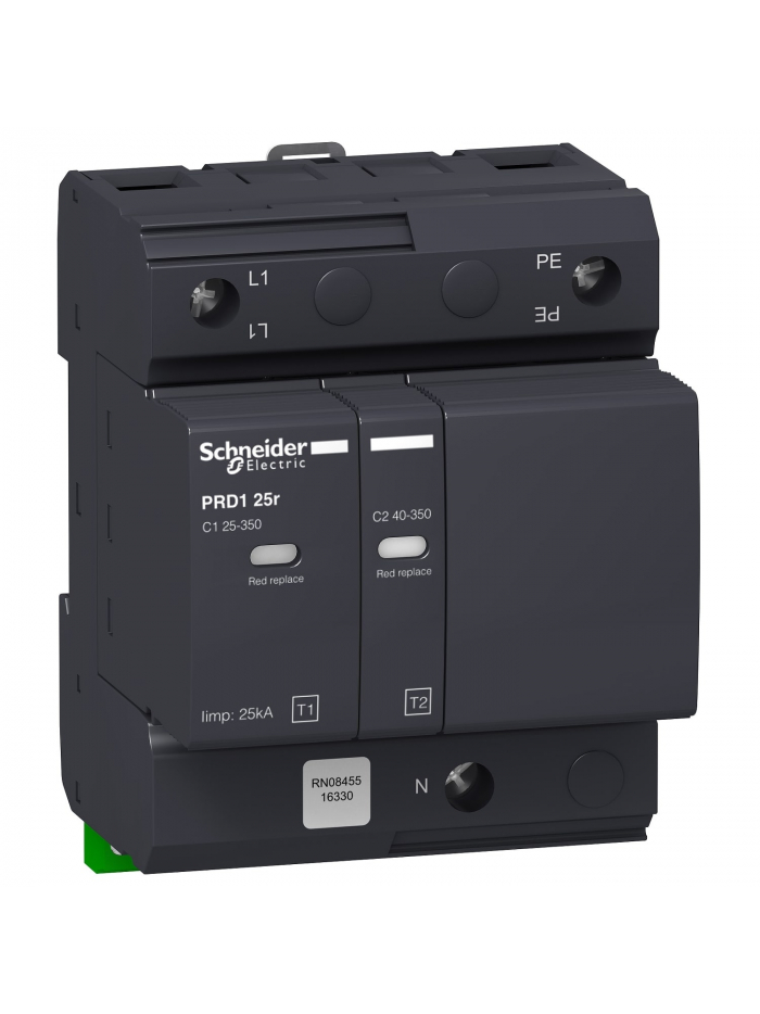 Schneider, 1PN, 350V, PRD1 25r Modular Surge Arrester