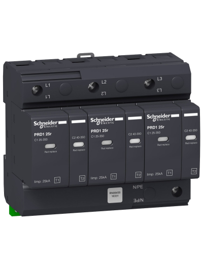 Schneider, 3P, 350V, PRD1 25r Modular Surge Arrester