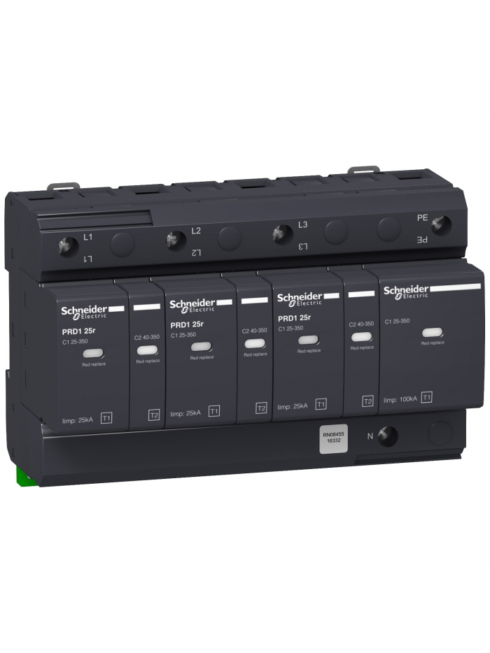Schneider, 3PN, 350V, PRD1 25r Modular Surge Arrester