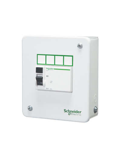 Schneider, Acti 9 IP 30 Single Door, 4 way Metal Enclosures Metallic Modular DB
