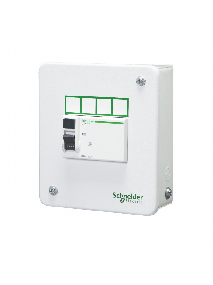 Schneider, Acti 9 IP 30 Single Door, 4 way Metal Enclosures Metallic Modular DB
