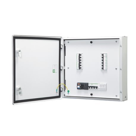 Schneider, Acti 9 IP 43 Double Door, 8 way VTPN Metallic Modular DB with Modular Incomer 