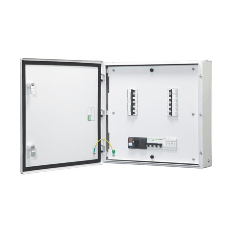 Schneider, Acti 9 IP 43 Double Door, 12 way VTPN Metallic Modular DB with Modular Incomer
