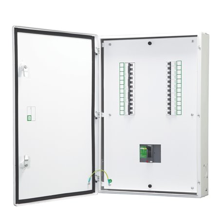 Schneider, Acti 9 IP 43 Double Door, 8 way VTPN Metallic Modular DB with MCCB Incomer
