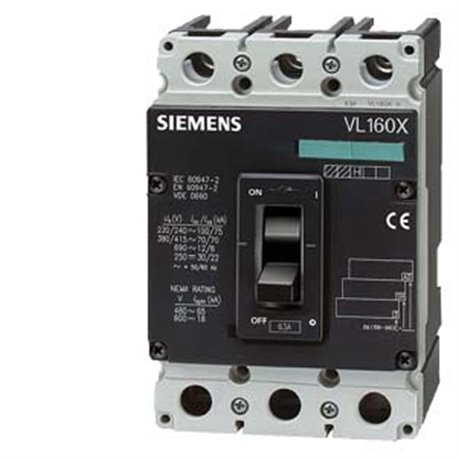 SIEMENS, SENTRON 3VL 4 Pole 160A 55kA MCCB