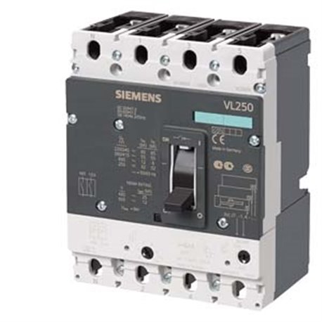SIEMENS, SENTRON 3VL 4 Pole 200A 55kA MCCB