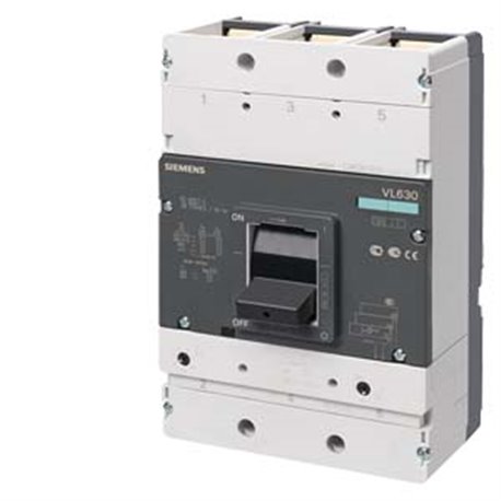 SIEMENS, SENTRON 3VL 3 Pole 630A 55kA MCCB for Short Circuit Protection