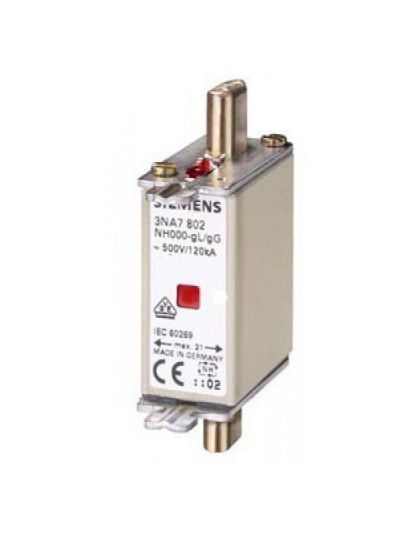 SIEMENS, 100A HRC DIN Type 3NA Fuse 