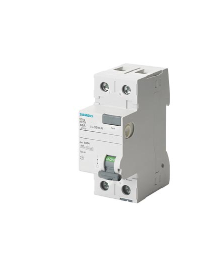 SIEMENS, 25A, 2 Pole, 100mA Betagard 5SV, class AC RCCB