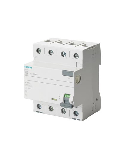 SIEMENS, 40A, 4 Pole, 100mA Betagard 5SV, class AC RCCB