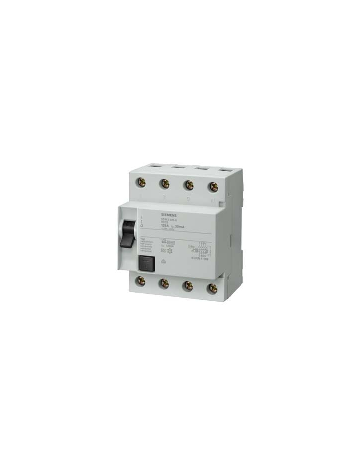 SIEMENS, 125A, 4 Pole, 300mA, Betagard 5SM3, class AC RCCB