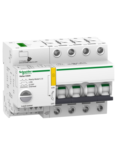 Schneider, 4 Pole, 25A, Reﬂex iC60 - Integrated Control & Overcurrent Protection Device
