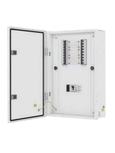 L&T, IP43-Metal Door, 6 way Vertical TPN DB upto 125A, MCCB Incomer