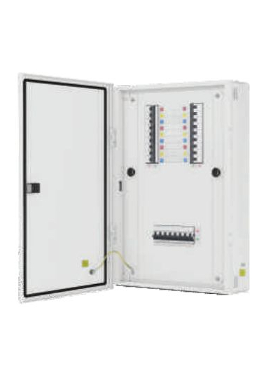 L&T, IP43-Metal Door, 4 way Vertical TPN DB with Modular Incomer