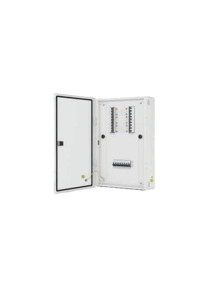L&T, IP43-Metal Door, 8 way Vertical TPN DB with Modular Incomer