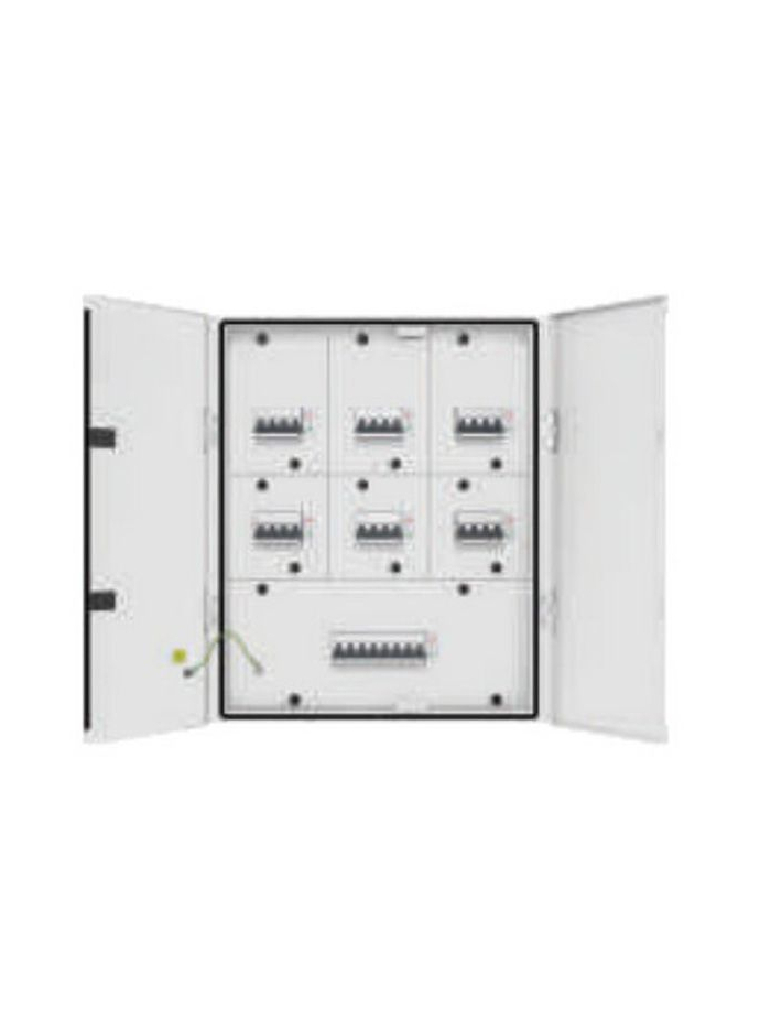 L&T, IP43-Metal Door, 8 way TPN Phase Segregated DB with Modular Incomer