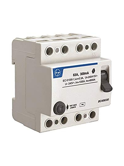L&T, 63A, 4 Pole, RCCB