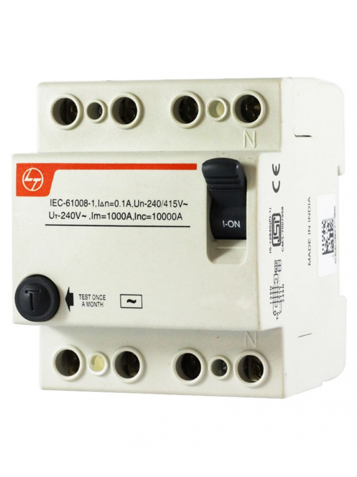 L&T, 25A, 4 Pole, RCCB