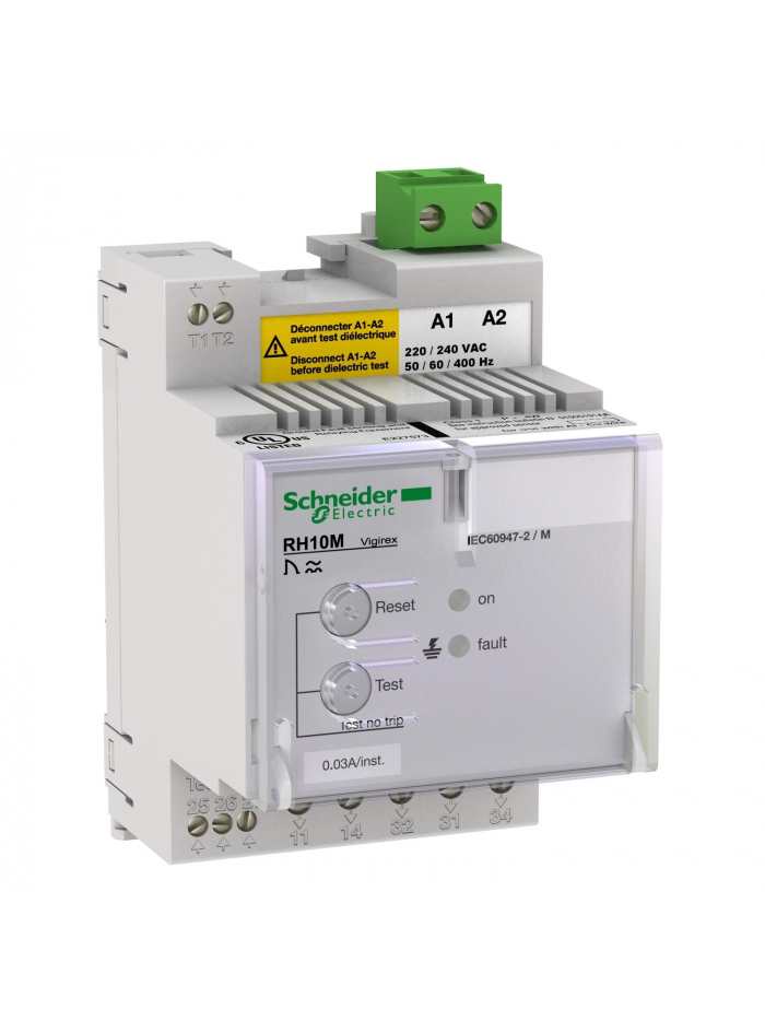 SCHNEIDER, 220/240V AC, Din Rail mounting Vigirex Earth Leakage Protection Relays