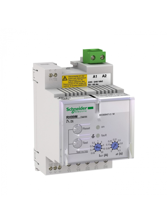 SCHNEIDER, 220/240V AC, Din Rail mounting Vigirex Earth Leakage Protection Relays