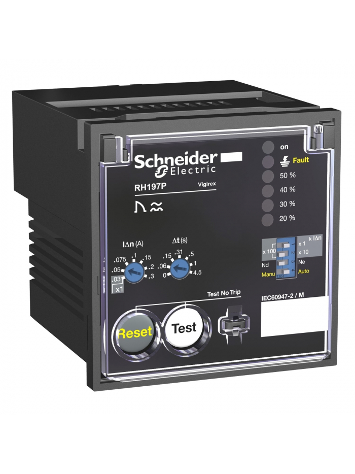 SCHNEIDER, 220/240V AC, Front Panel mounting Vigirex Earth Leakage Protection Relays