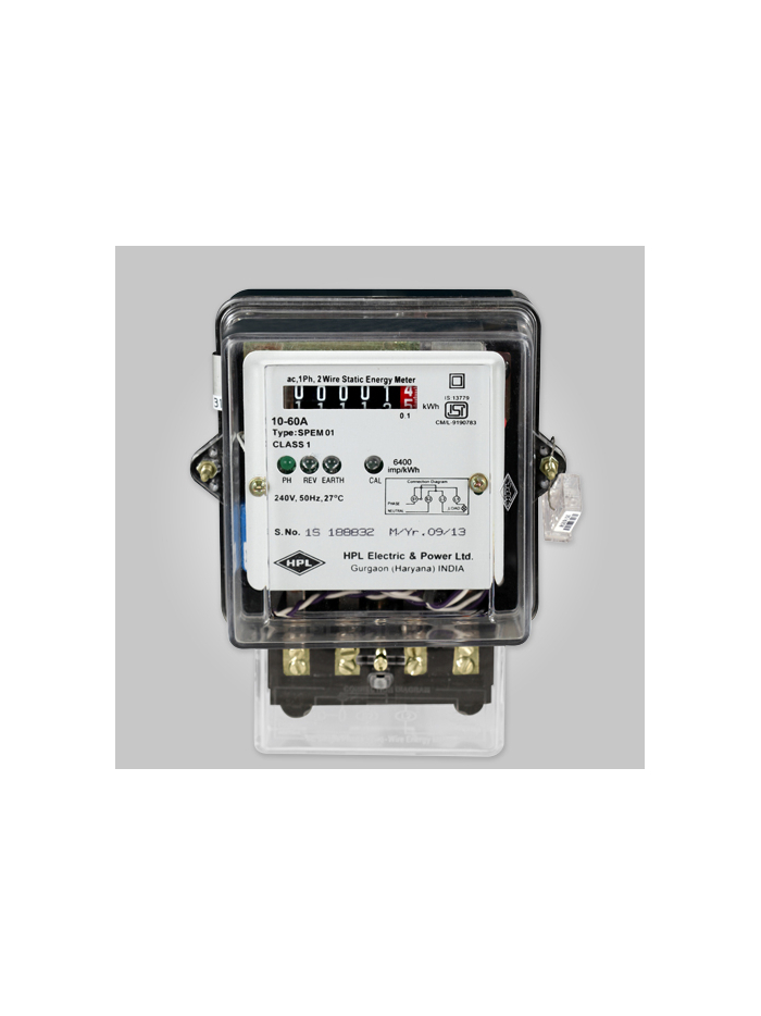 HPL, 10-60A, 1 Phase, Counter Type ELECTRONIC ENERGY METER
