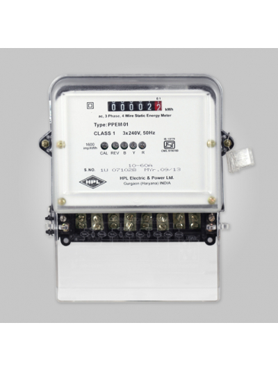 HPL, 5A, 3 Phase, Counter Type ELECTRONIC ENERGY METER