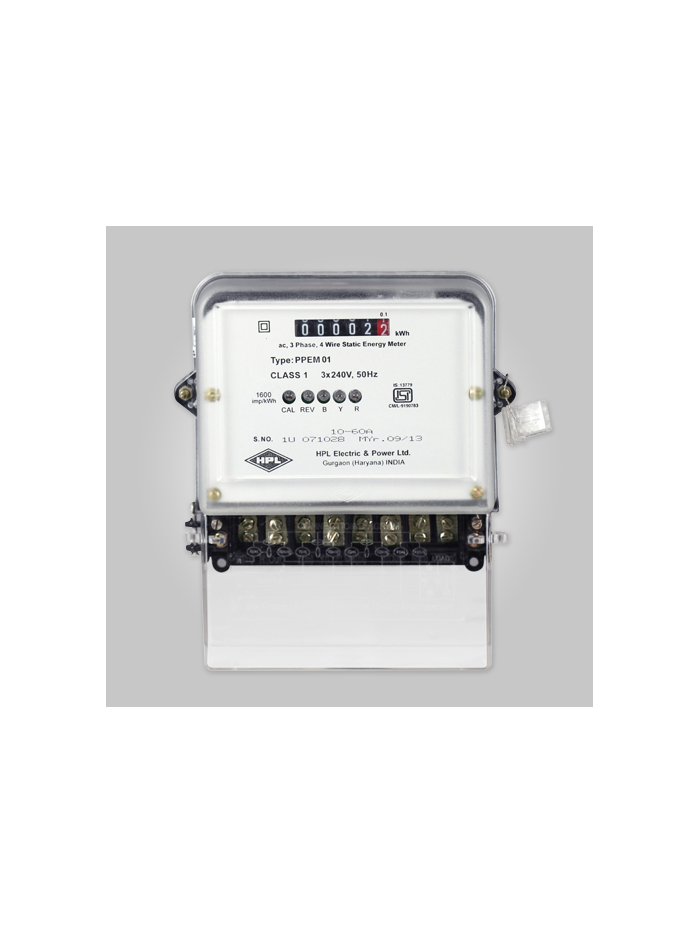 HPL, 5A, 3 Phase, Counter Type ELECTRONIC ENERGY METER