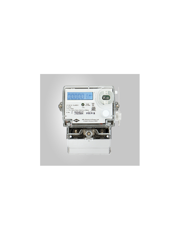 HPL, 10-60A, 1 Phase, LCD Multifunction Static ENERGY METER with 1 push button & optical port