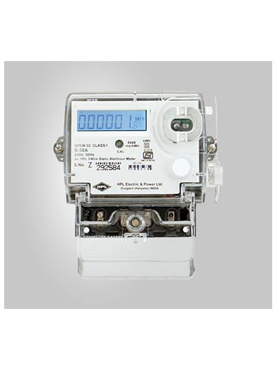 HPL, 10-60A, 1 Phase, LCD DLMS Multifunction Static ENERGY METER with 1 push button, optical & RS 232 port