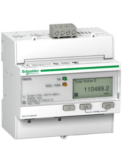 SCHNEIDER, Class 0.5s, upto 63A, iEM 3x65 DIN RAIL POWER METER