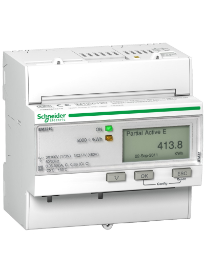 SCHNEIDER, Class 0.5s, upto 63A, iEM 3x10 DIN RAIL POWER METER