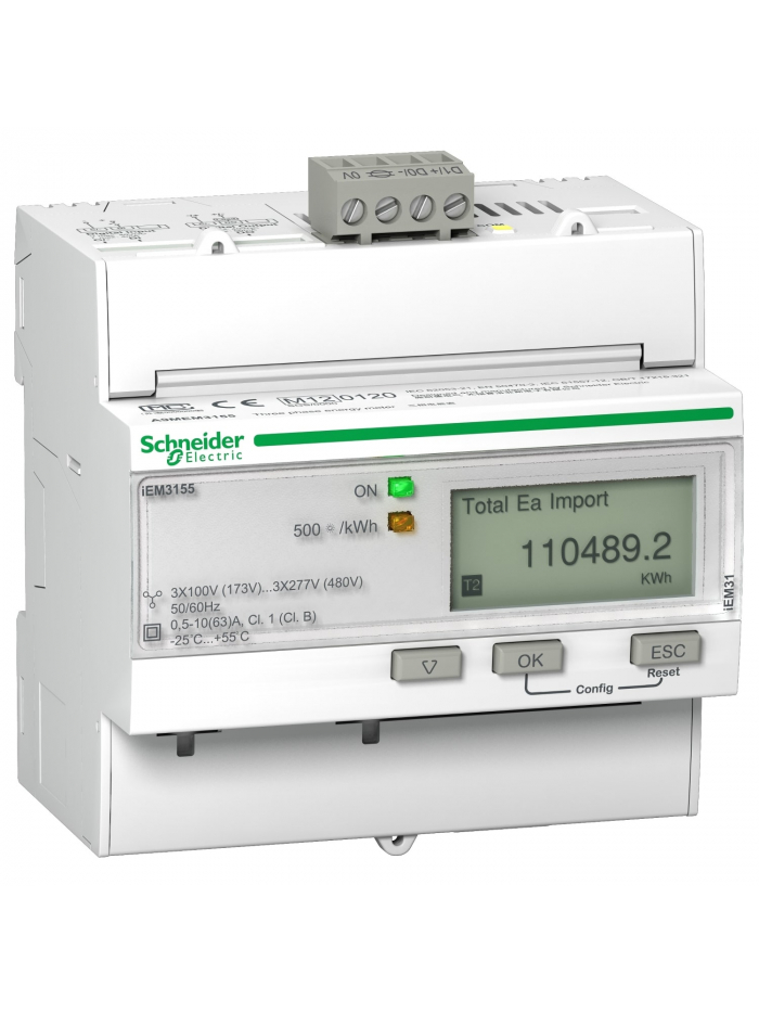 SCHNEIDER, Class 1, upto 63A, iEM 3x55 DIN RAIL POWER METER